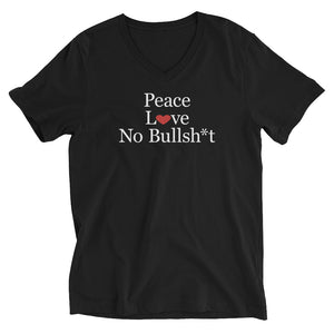 Peace Love No BS - Short-Sleeve Unisex V-neck T-Shirt