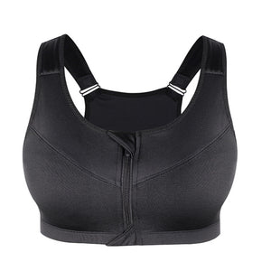 Plus Size Zipper Sports Bra