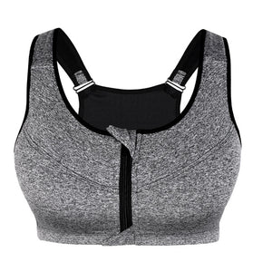 Plus Size Zipper Sports Bra