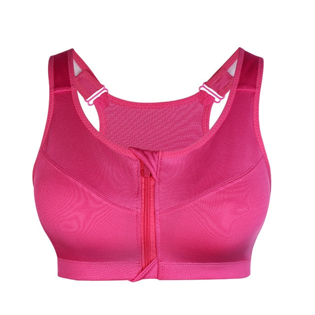 Plus Size Zipper Sports Bra