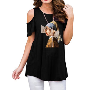 Peek-a-boo Sleeve Casual Top