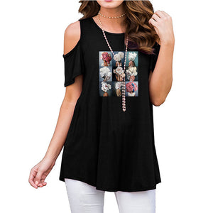 Peek-a-boo Sleeve Casual Top